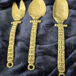 Heavy Duty Artisanal Pewter Serving Set EUC